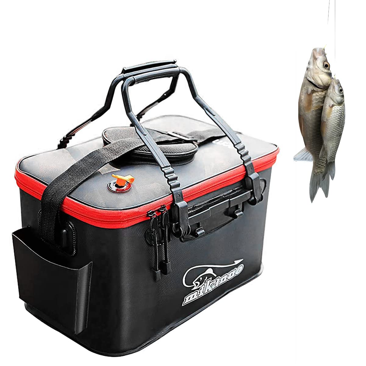 Proberos 23L Fishing Bucket with Lift Handle, Foldable Fish Bucket, Live Fish Container, Multi-Functional EVA Fishing Bag for Outdoor, Live Fish Lures Bucket and Fish Protection Bucket (Black) Proberos 23L Fishing Bucket with Lift Handle, Foldable Fish Bucket, Live Fish Container, Multi-Functional EVA Fishing Bag for Outdoor, Live Fish Lures Bucket and Fish Protection Bucket (Black)